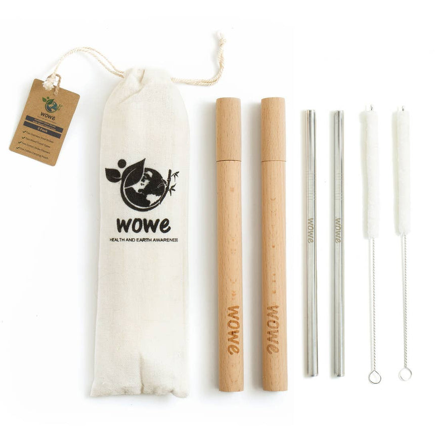 Stainless Steel Straw with Wood Travel Case / Eco-Friendly / Travel St ...