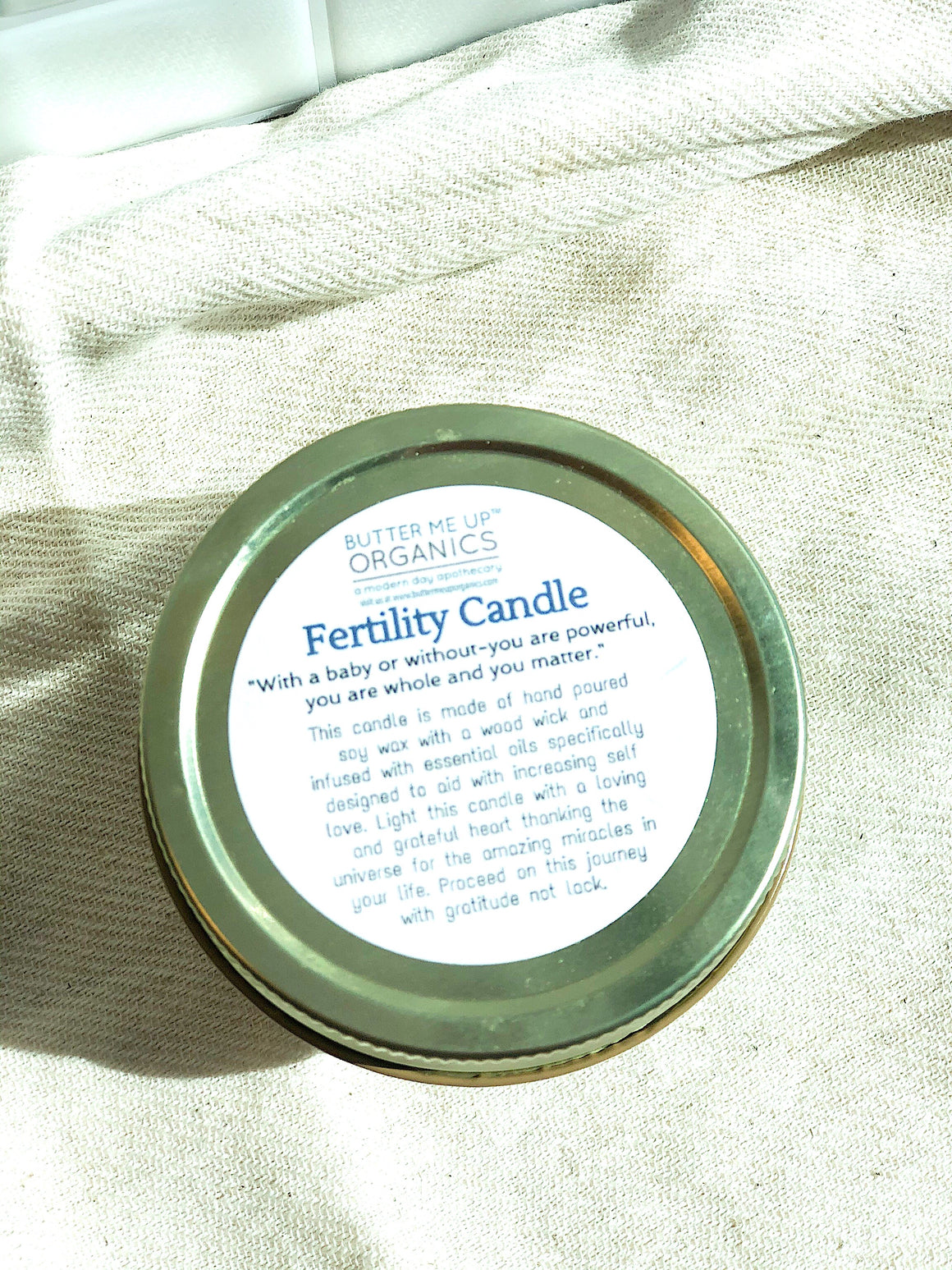 Fertility candle / crystal candle / abundance candle / butter me up or